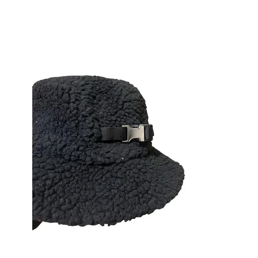 Lululemon Black Sherpa Fleece Bucket Hat with Buckle Detail S/M (0924)